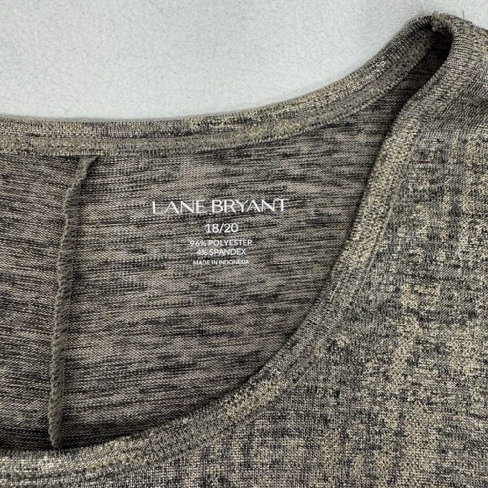 Lane Bryant Plus 18 / 20 Metallic Gold/Black Long Sleeve Scoop Neck Tunic Top‎ - Picture 7 of 12